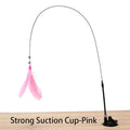 Interactive Suction Cup Feather Cat Wand Toy with Bell