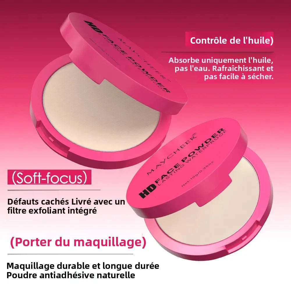 Fond de teint poudre compacte mat naturel — contrôle du sébum, effet éclaircissant, correcteur compact pour le visage, base de maquillage cosmétique