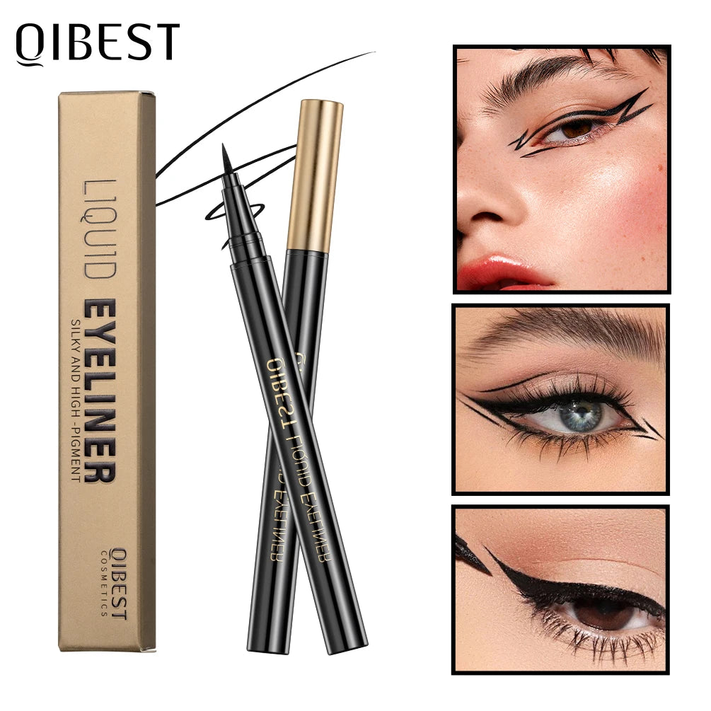 Eyeliner liquide noir longue tenue, waterproof, séchage rapide, ne coule pas, effet naturel