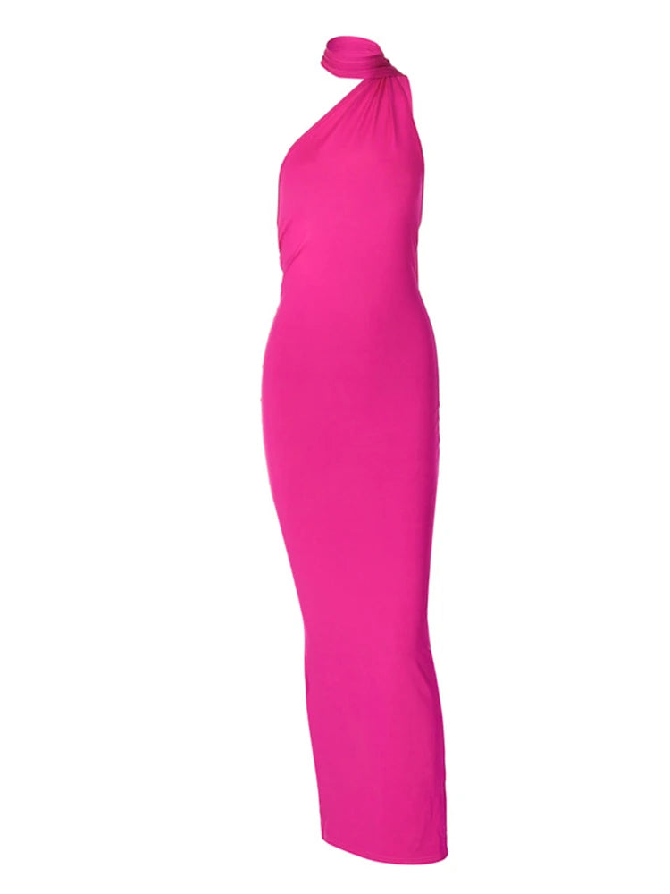 Robe  une épaule – Maxi Bodycon Dos Nu