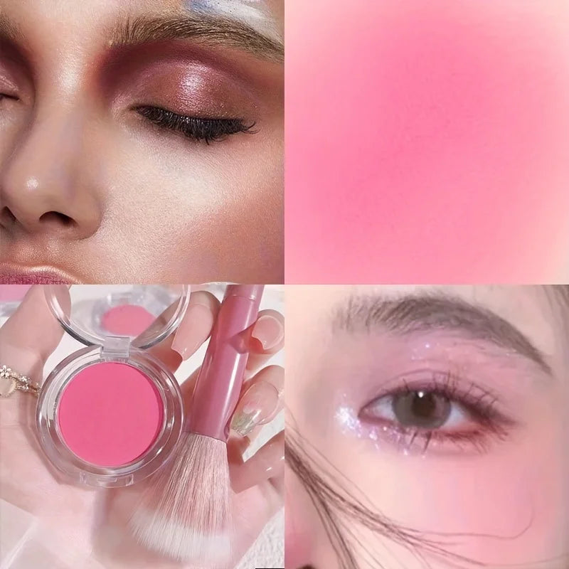 Palette de blush illuminateur – Contouring du visage, teinte pour joues, rougeur naturelle – Waterproof, fini mat monochrome, maquillage féminin, 1 pièce