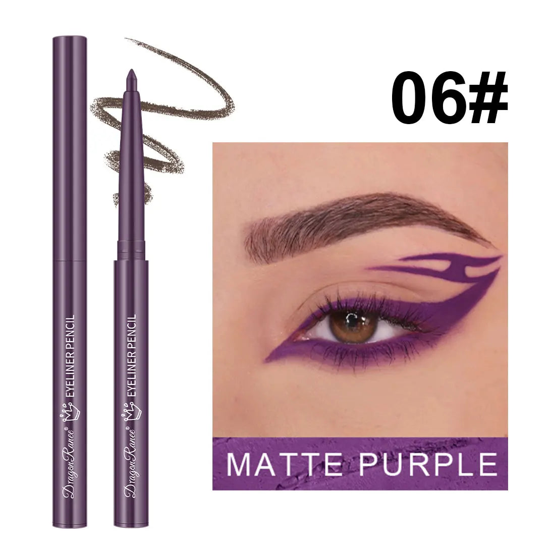 Eyeliner imperméable, résistant à la transpiration, non taché, facile à utiliser pour les débutants, vert, violet, noir, longue durée, non amovible