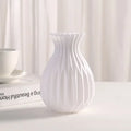 White Ceramic-Look Decorative Vase – Elegant Flower Vase for Weddings & Home Decor