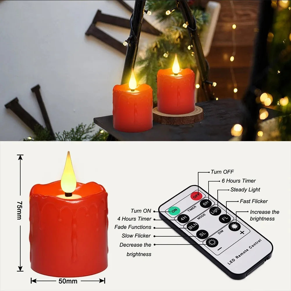 Rechargeable Waterproof LED Candles – Flameless Remote-Control Tea Lights for Home Decor