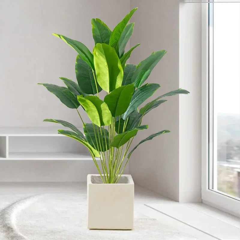 Artificial Tropical Palm Plant – Real Touch Banana Leaf Décor