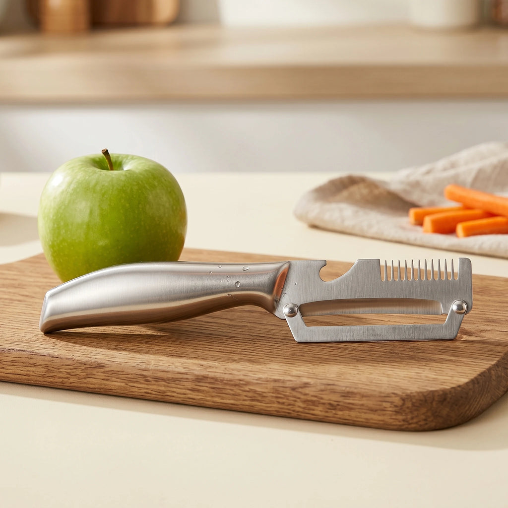 Wooden Multifunction Vegetable Peeler – Ergonomic Fruit & Vegetable Peeling and Slicing Tool