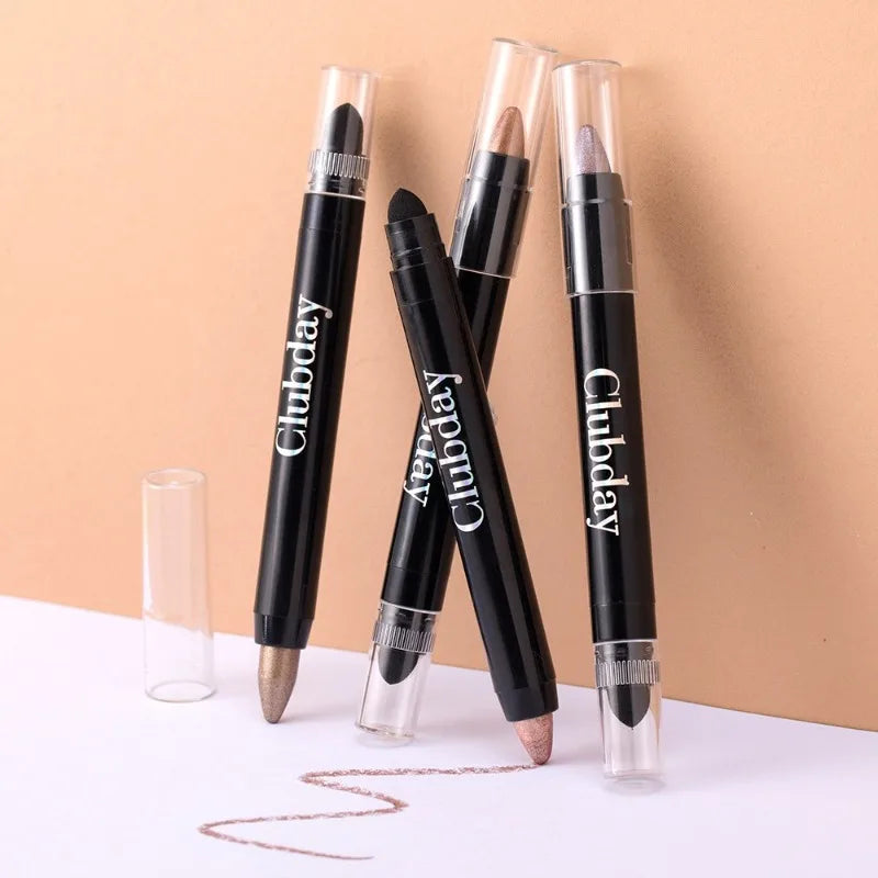 Crayon fards à paupières double embout, highlighter et illuminateur, nacré et pailleté, mat et scintillant, pigments longue tenue