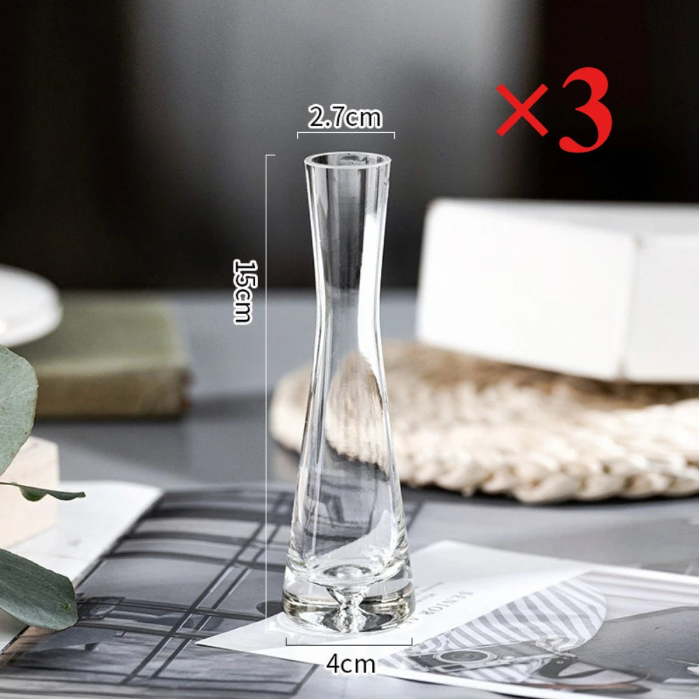 Elegant Slanted Glass Vase – European Style Hydroponic Flower Vase for Home Decor