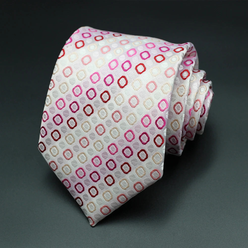 Cravate Homme Fantaisie – Motifs Floraux et Pois en Bleu, Rouge et Jaune, pour Affaires, Mariage et Cadeau Formelle