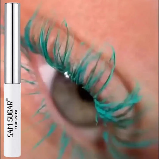 Mascara cils rouge et marron maquillage Noël scène coloré crème bleu et vert waterproof recourbant longue tenue
