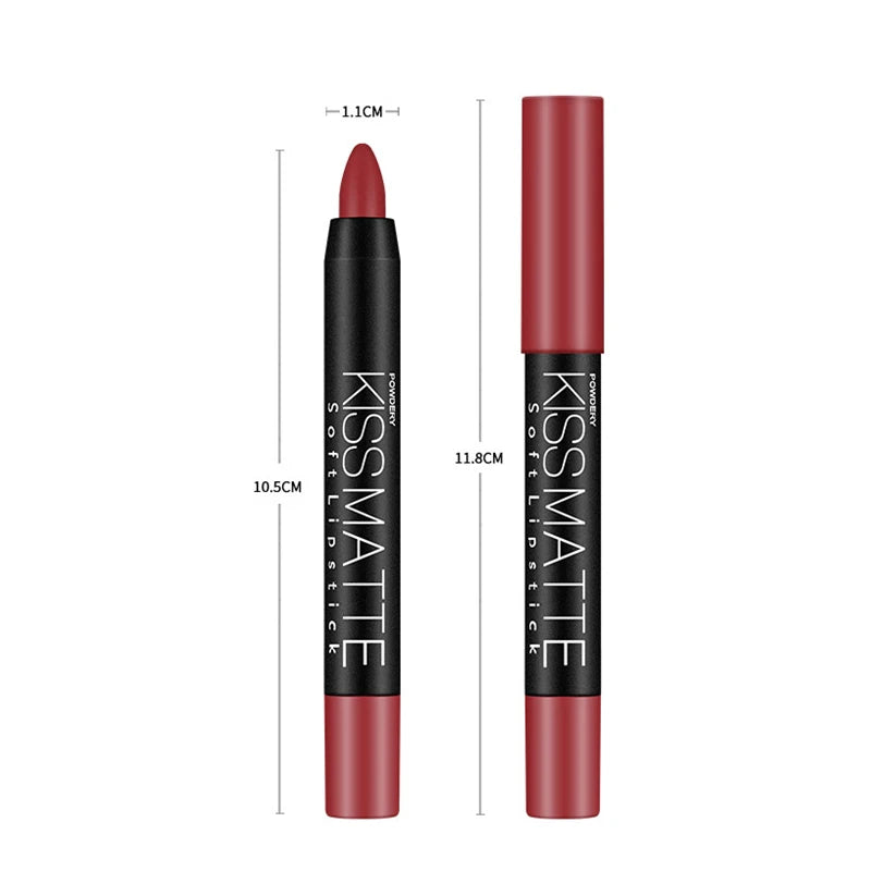 Set 19 Crayons à Lèvres Mat – Couleurs Sexy, Nude, Rotatifs, Longue Tenue, Crayon Contour des Lèvres, Outil Maquillage