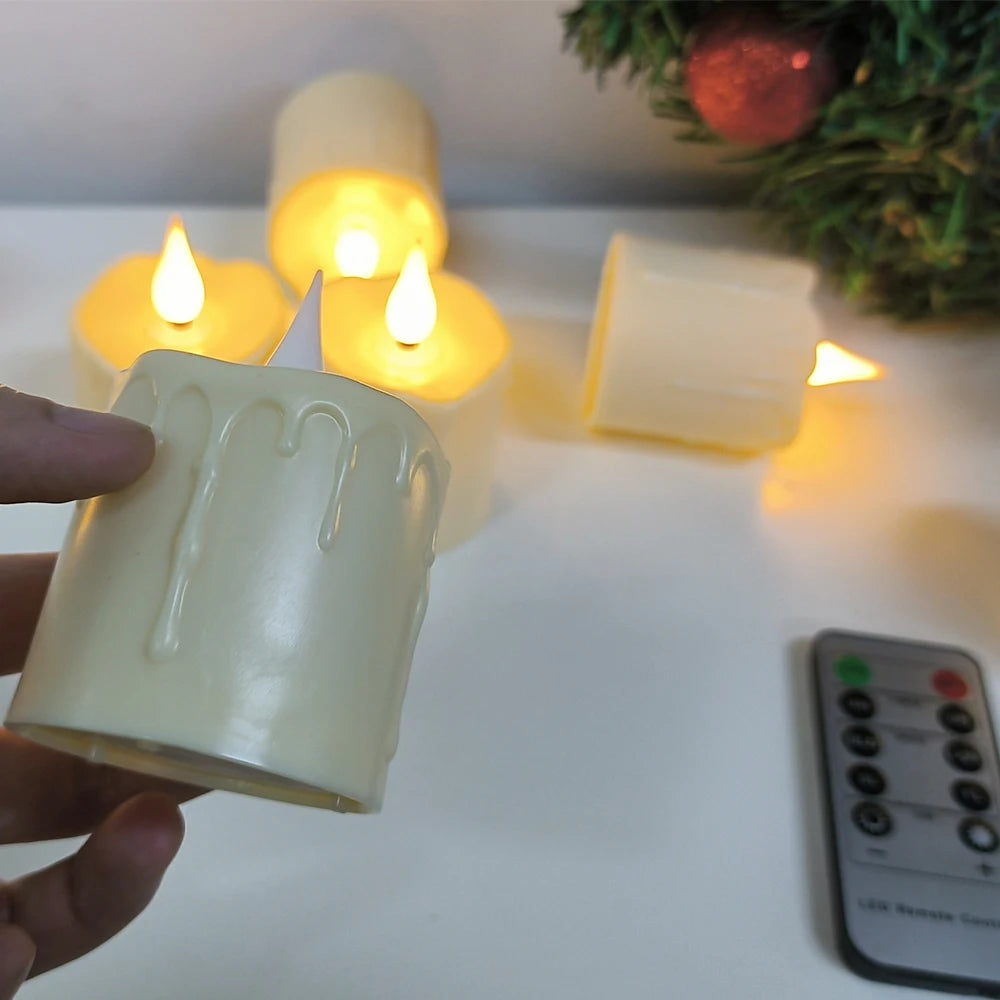 Rechargeable Waterproof LED Candles – Flameless Remote-Control Tea Lights for Home Decor