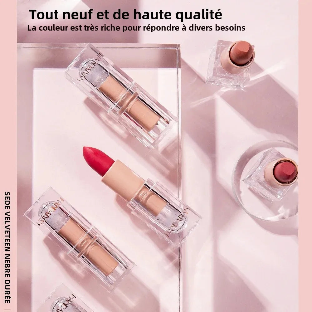 Rouge à Lèvres Mat Nude – Fini Velours, Longue Tenue, Waterproof, Maquillage Coréen, Cadeau Populaire pour Femmes