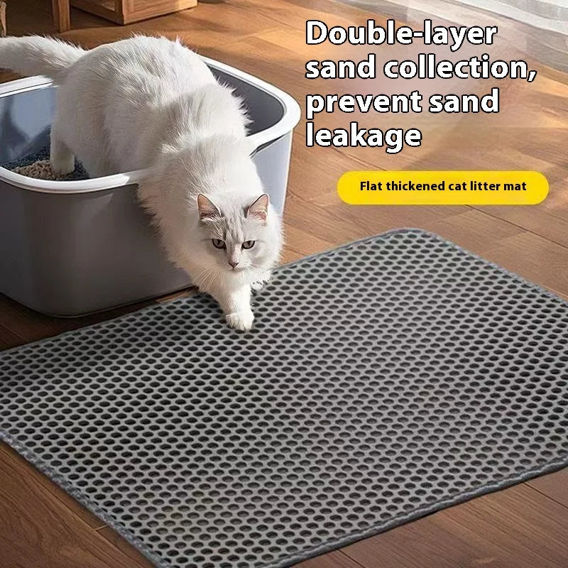 2-Layer Cat Litter Mat – Waterproof Non-Slip Litter Trapping Mat