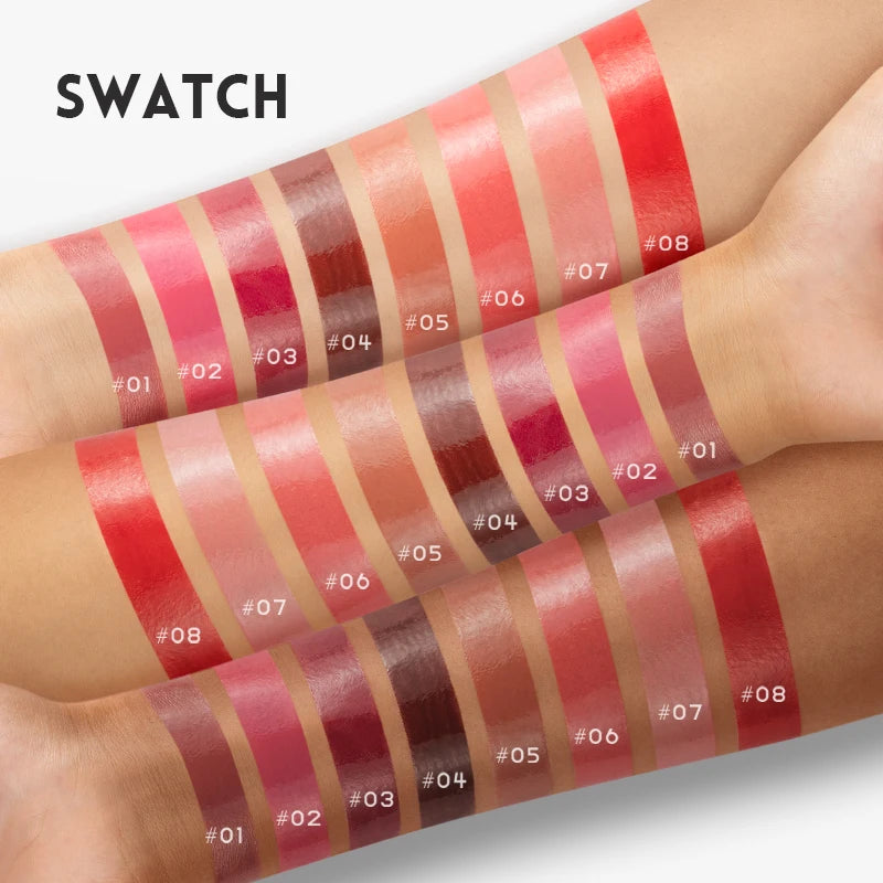 Rouge à lèvres effet miroir aquatique — Finition blanche | Non transférable et résistant aux taches | Hydratant avec effet gloss lumineux | Maquillage lèvres doux et brillant