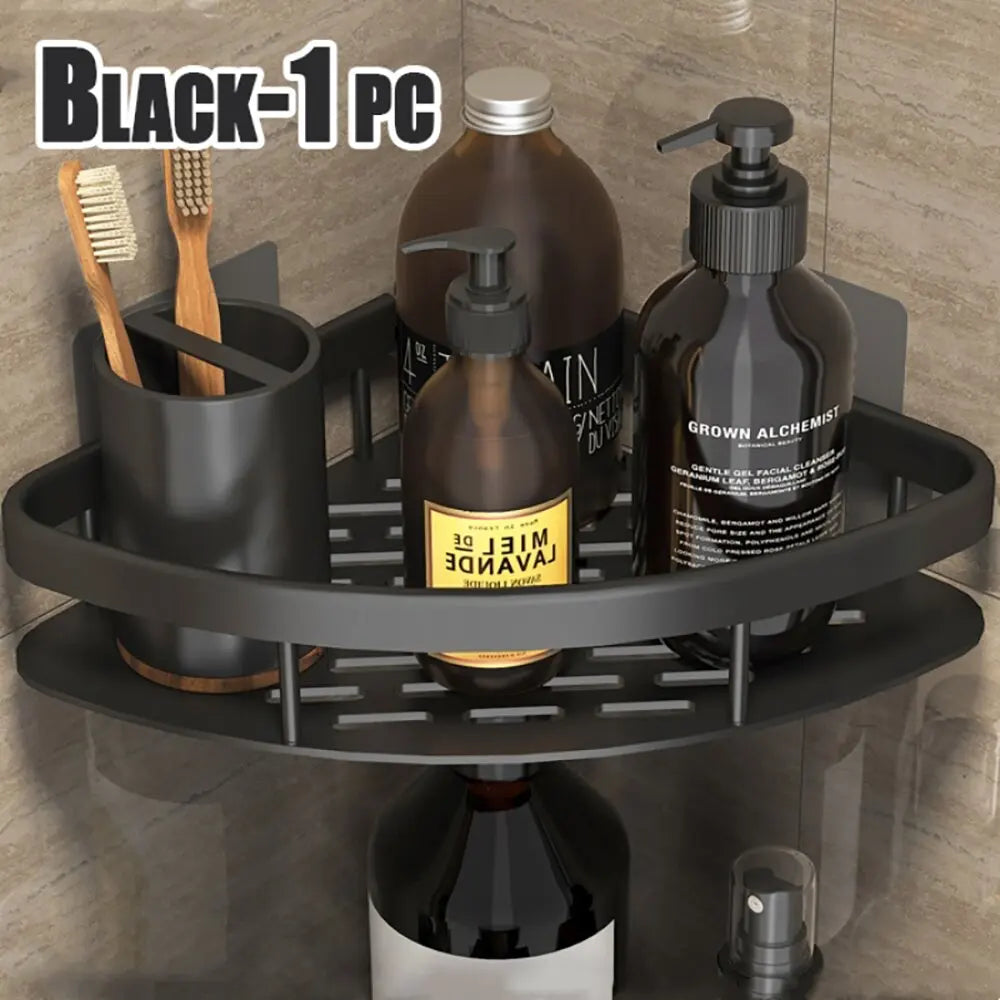 Wall Mounted Bathroom Shower Rack – Corner Shampoo & Towel Storage Shelf
