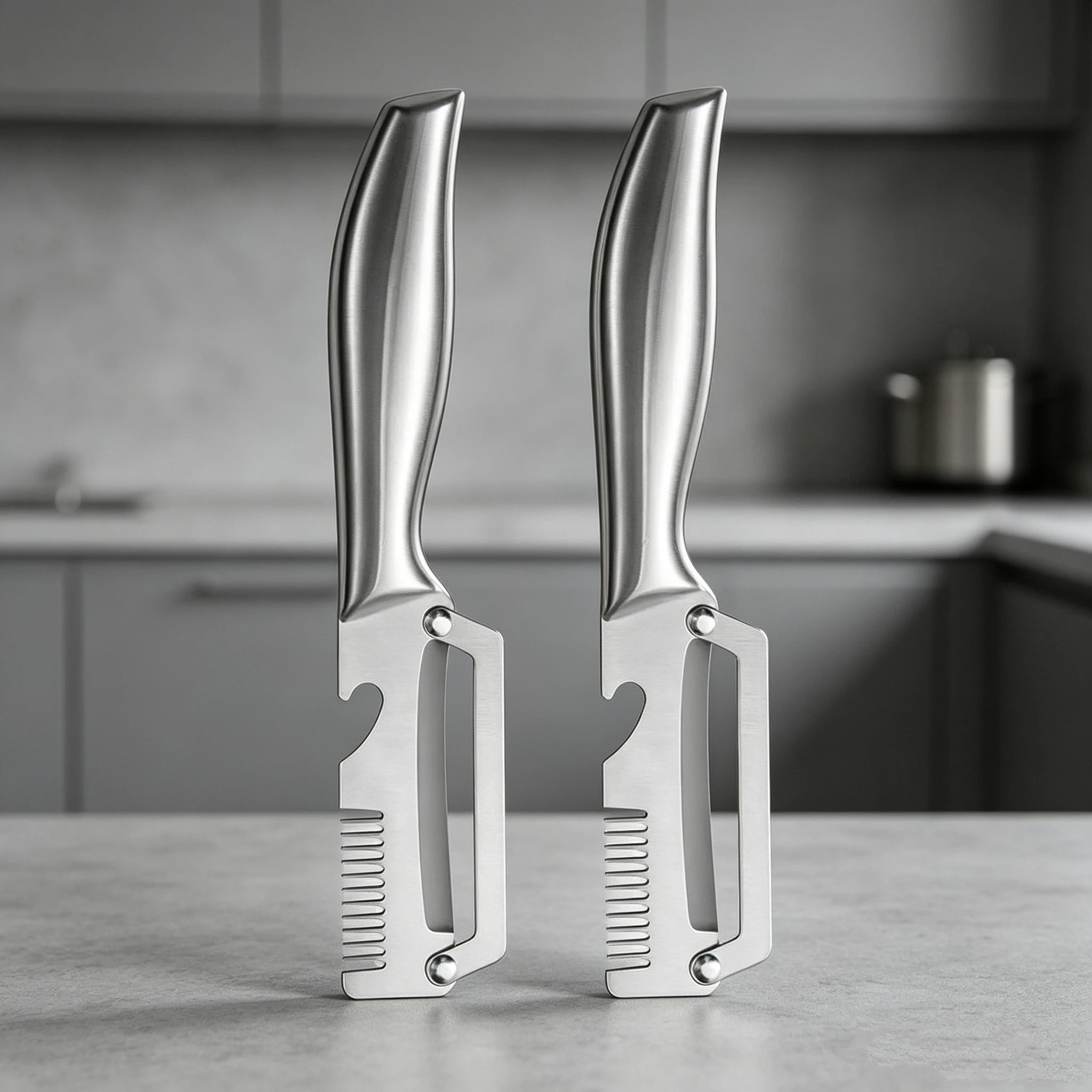 3-in-1 Multifunction Stainless Steel Peeler – Vegetable & Fruit Peeler, Slicer and Shredder Kitchen Tool