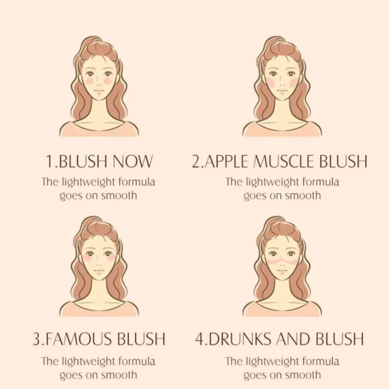 Palette de Blush Monochrome Rose-Orange — Teinte Naturelle pour Joues, Illumine le Visage, Contouring, Poudre Blush pour Maquillage