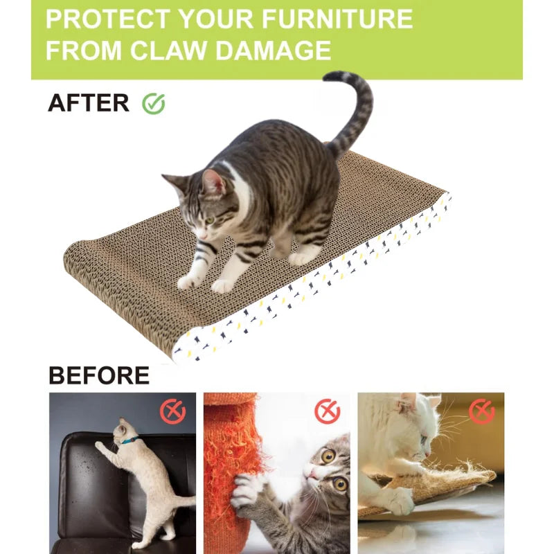 Corrugated Cardboard Cat Scratcher – Durable Scratching Board for Indoor Cats