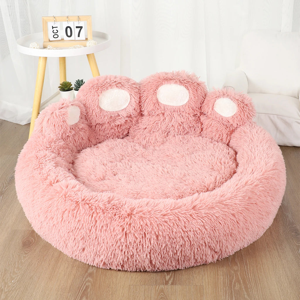 Fluffy Plush Pet Bed – Warm Sofa Bed for Dogs & Cats