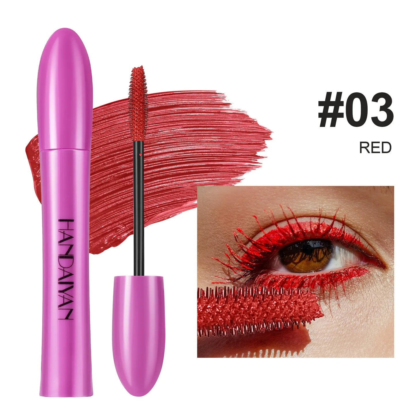 Mascara 10 couleurs waterproof volume recourbant longue tenue bleu saphir et rose