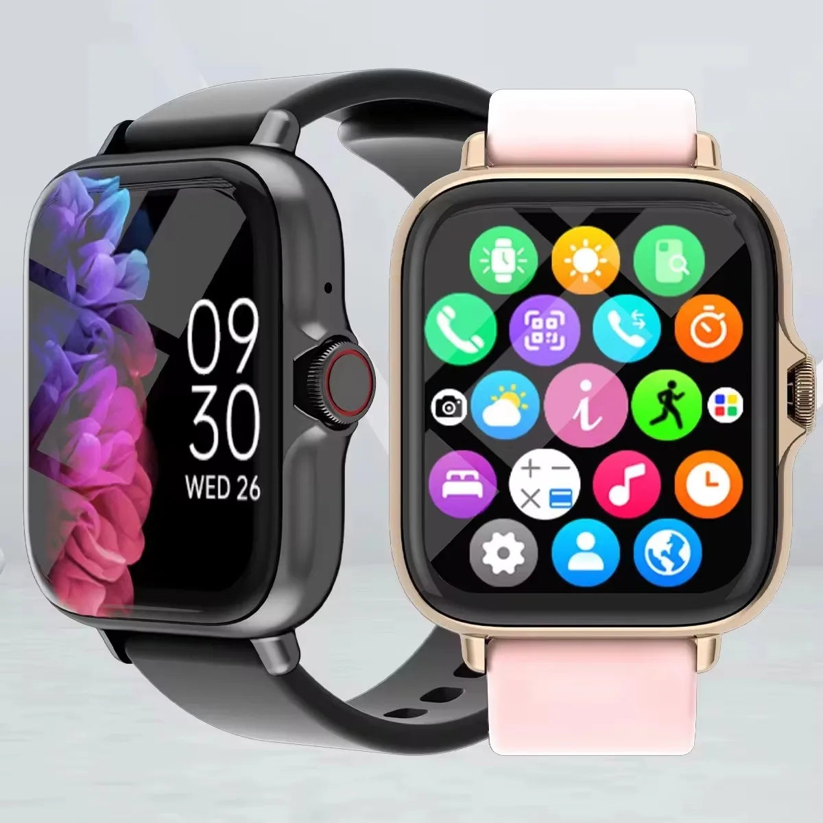 Montre connectée étanche de 1.83 pouces, avec réponse aux messages, appel, surveillance du sommeil, podomètre de sport, alertes d'information pour iPhone Android