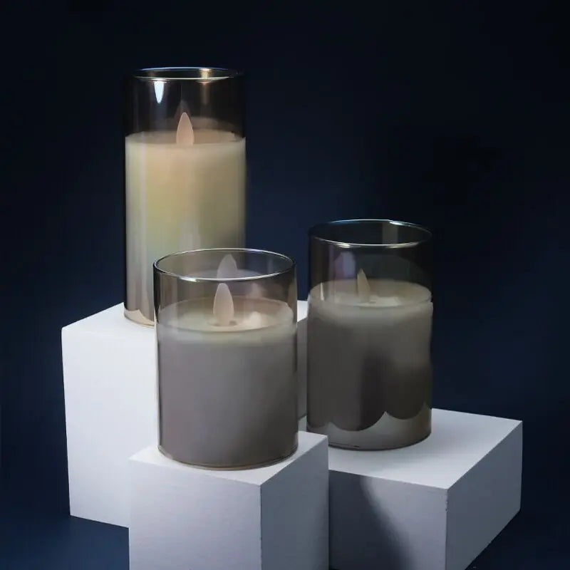 Rechargeable LED Flameless Pillar Candle Set – Real Wax Moving Wick Candles with Remote & Timer