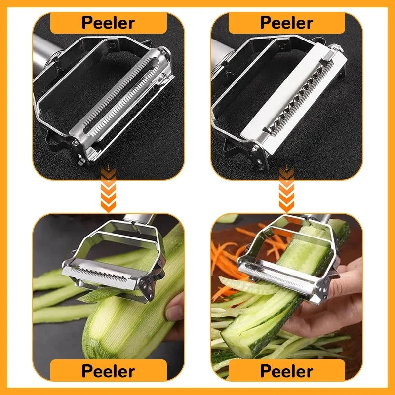 Double-Head Stainless Steel Vegetable Peeler – Multifunction Fruit, Vegetable & Melon Slicer Kitchen Tool