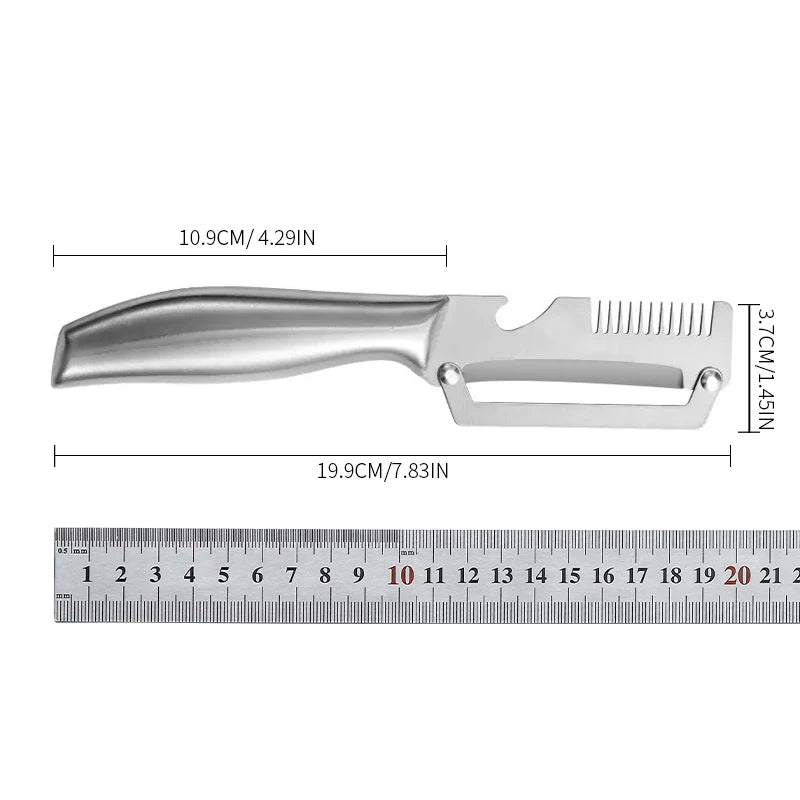 3-in-1 Multifunction Stainless Steel Peeler – Vegetable & Fruit Peeler, Slicer and Shredder Kitchen Tool
