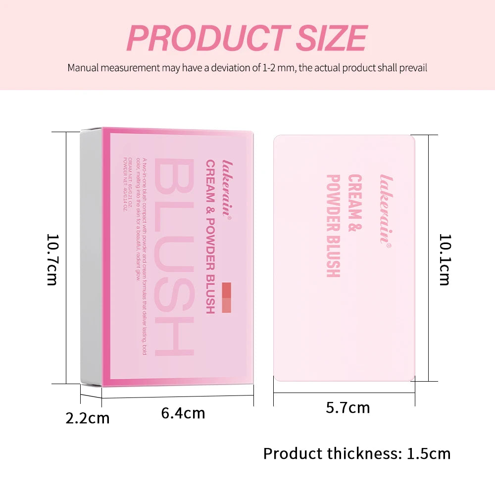 Blush— Crème-Poudre, Fini Mat, Maquillage Rose en Pan, Longue Tenue, Haute Pigmentation, Blush Naturel Mat Duo, Cosmétiques