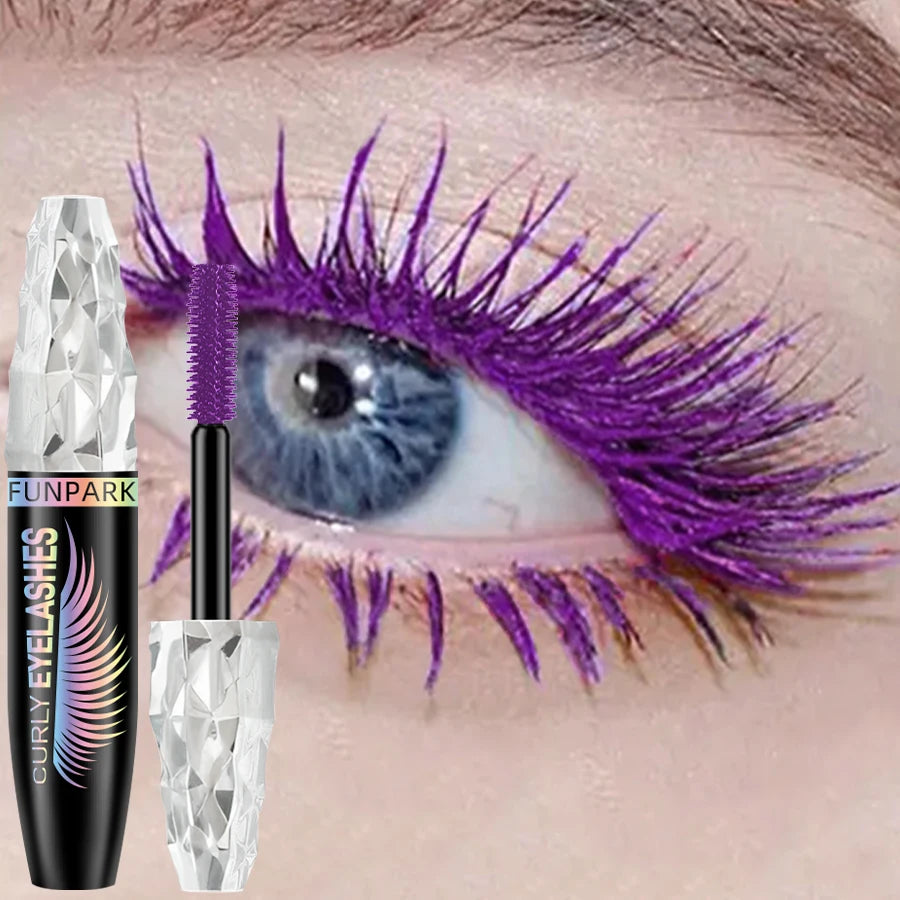 Mascara 5D 9 couleurs grands yeux waterproof épais allongeant recourbant fibres liquide extensions cils maquillage