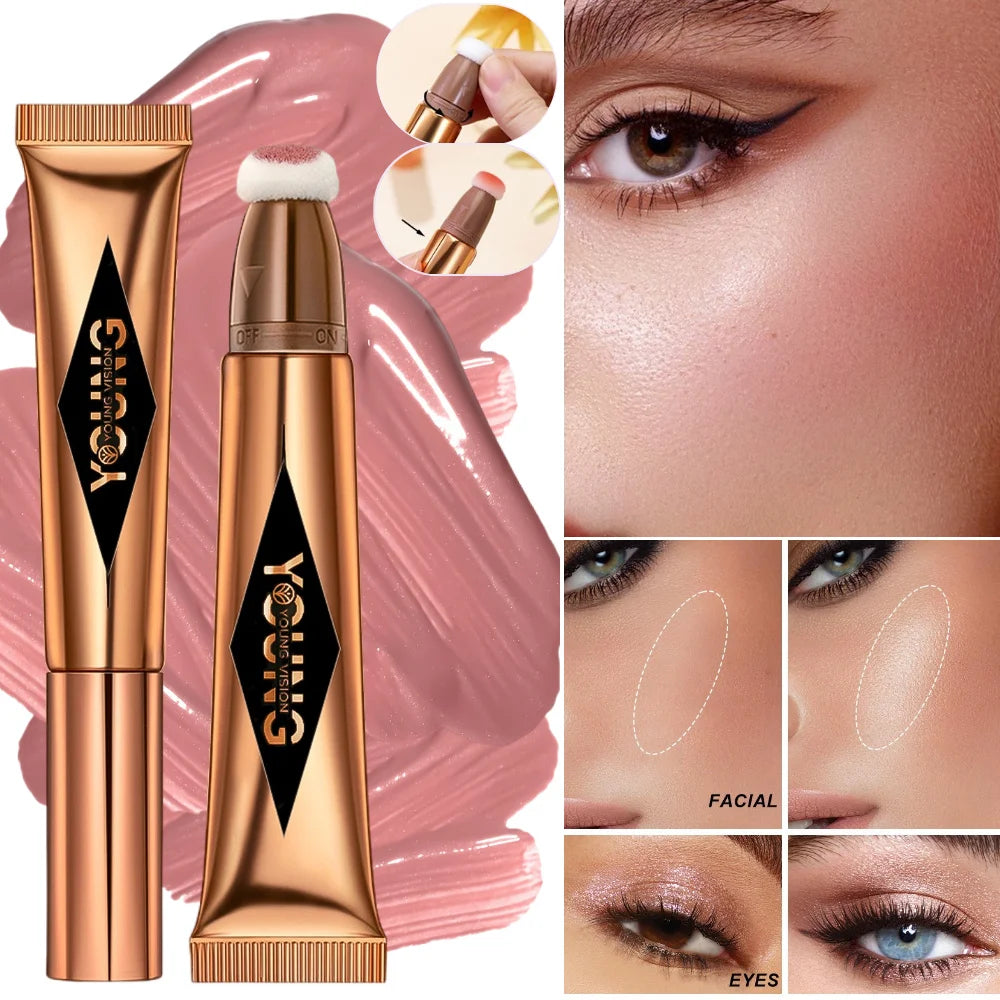 Coussin d’air – Blush en poudre, stick à haute brillance, blush liquide – 6 couleurs au choix