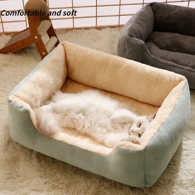 Cozy Plush Pet Bed – Warm Cushion House for Cats & Small Dogs