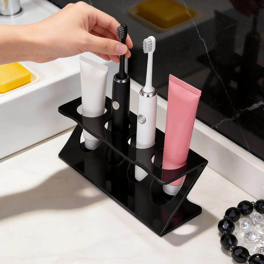 Multi-Functional Toothbrush Storage Rack – Bathroom Organizer Stand