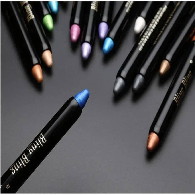 Crayon fard à paupières waterproof nacré – 15 couleurs, paillettes et scintillant, longue tenue, eyeliner et maquillage des yeux