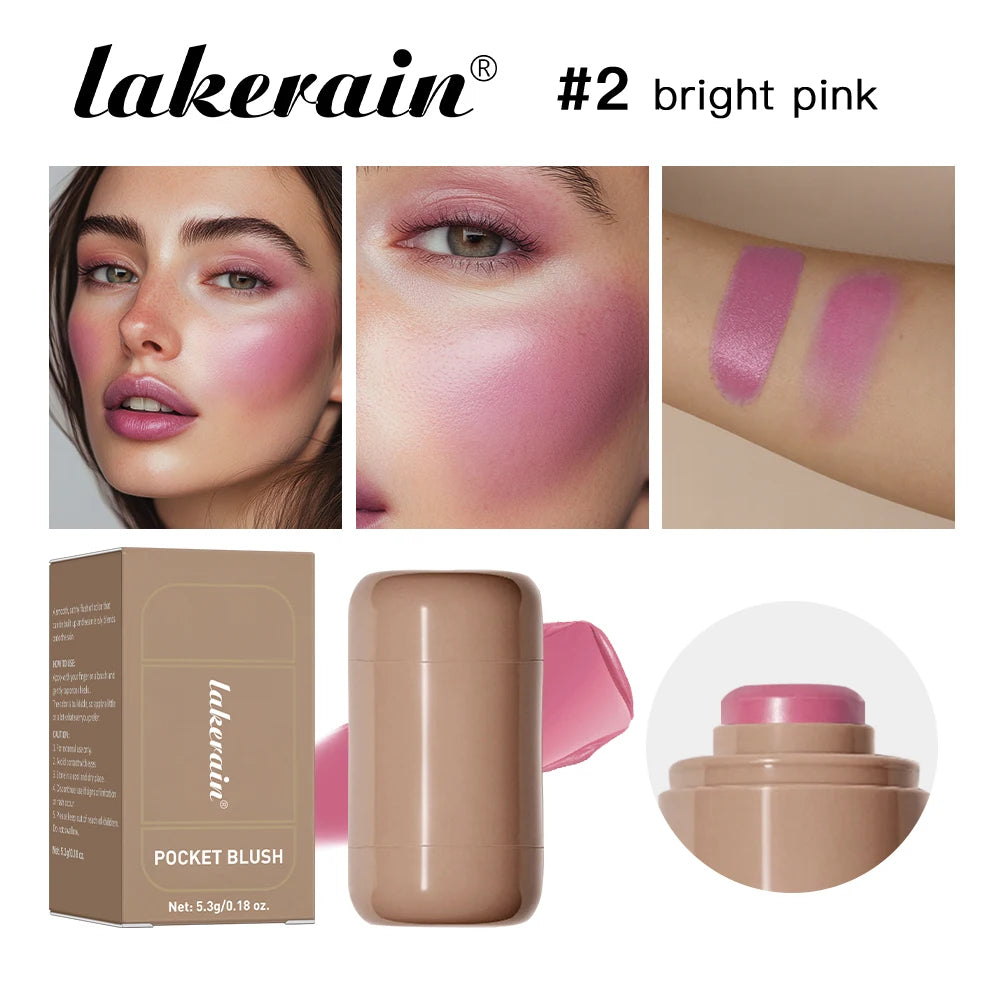 Blush stick 3 en 1 – Waterproof et anti-transpiration, texture crémeuse et soyeuse – Illumine le teint pour un maquillage naturel