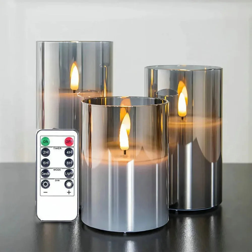 3PCS LED Flameless Candles with Remote Control – Flickering Candle Set for Home & Event Decor