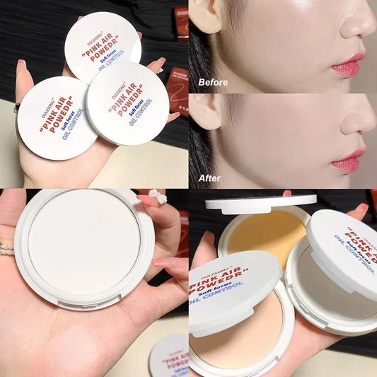 Poudre pressée transparente blanche – Illumine, contrôle de l’huile, anti-cernes, longue tenue, maquillage naturel du visage, poudre fixante, waterproof, cosmétique