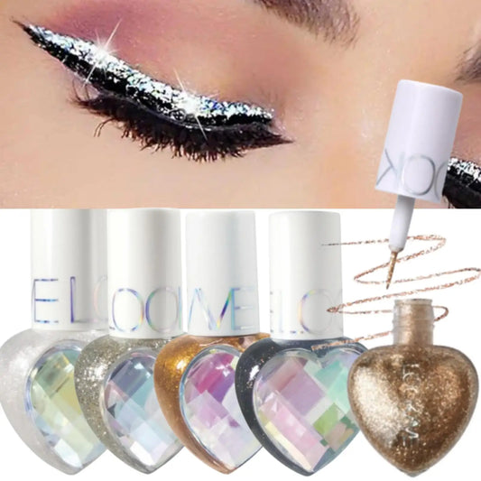 1 Pc Eyeliner Fin – Pailleté, Haute Pigmentation, Soyeux, Non Collant, Multicolore, Idéal pour Festivals de Musique et Fêtes