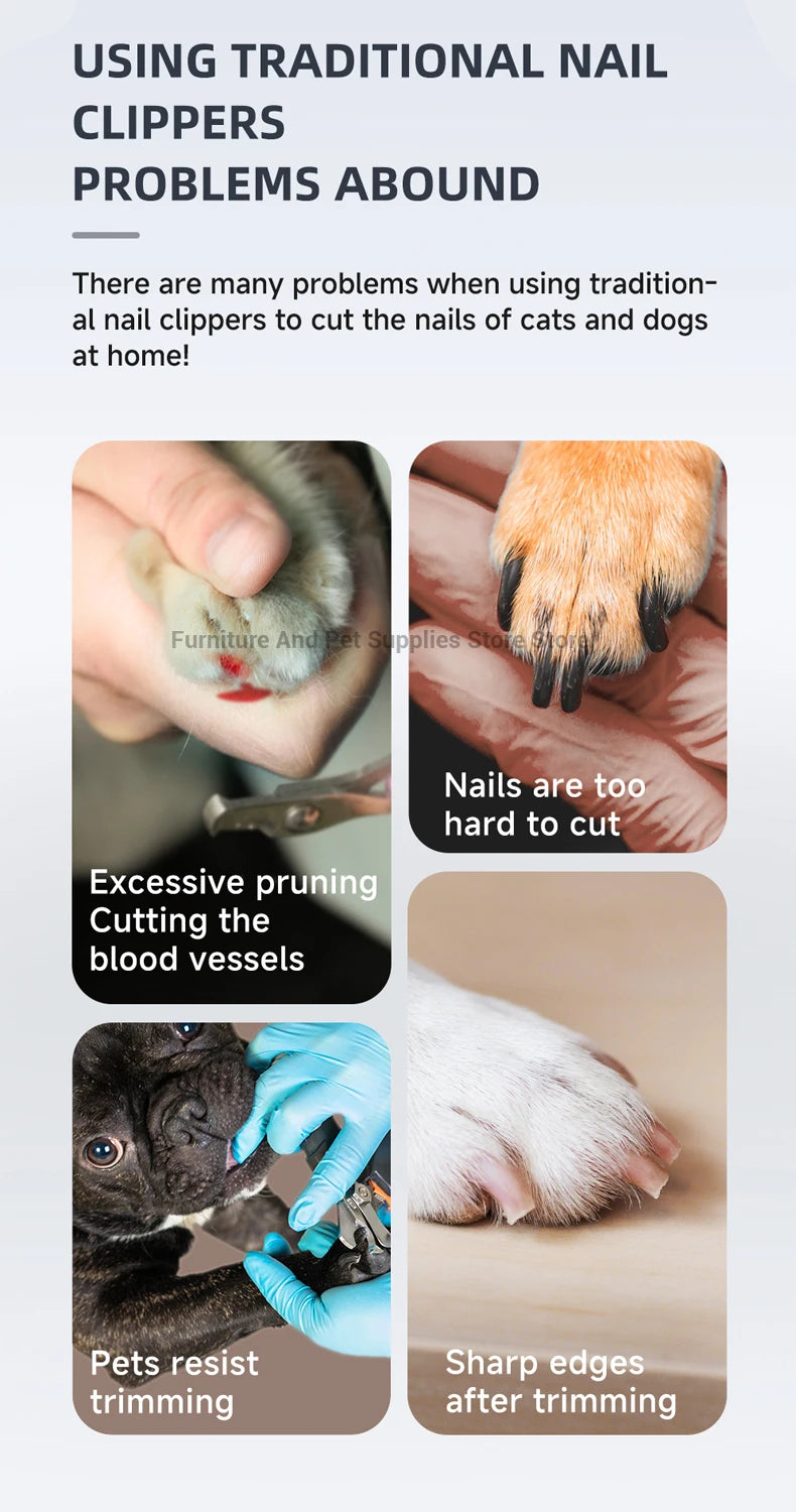 USB Rechargeable Electric Pet Nail Grinder – Nail Trimmer & Polishing Tool for Dogs & Cats