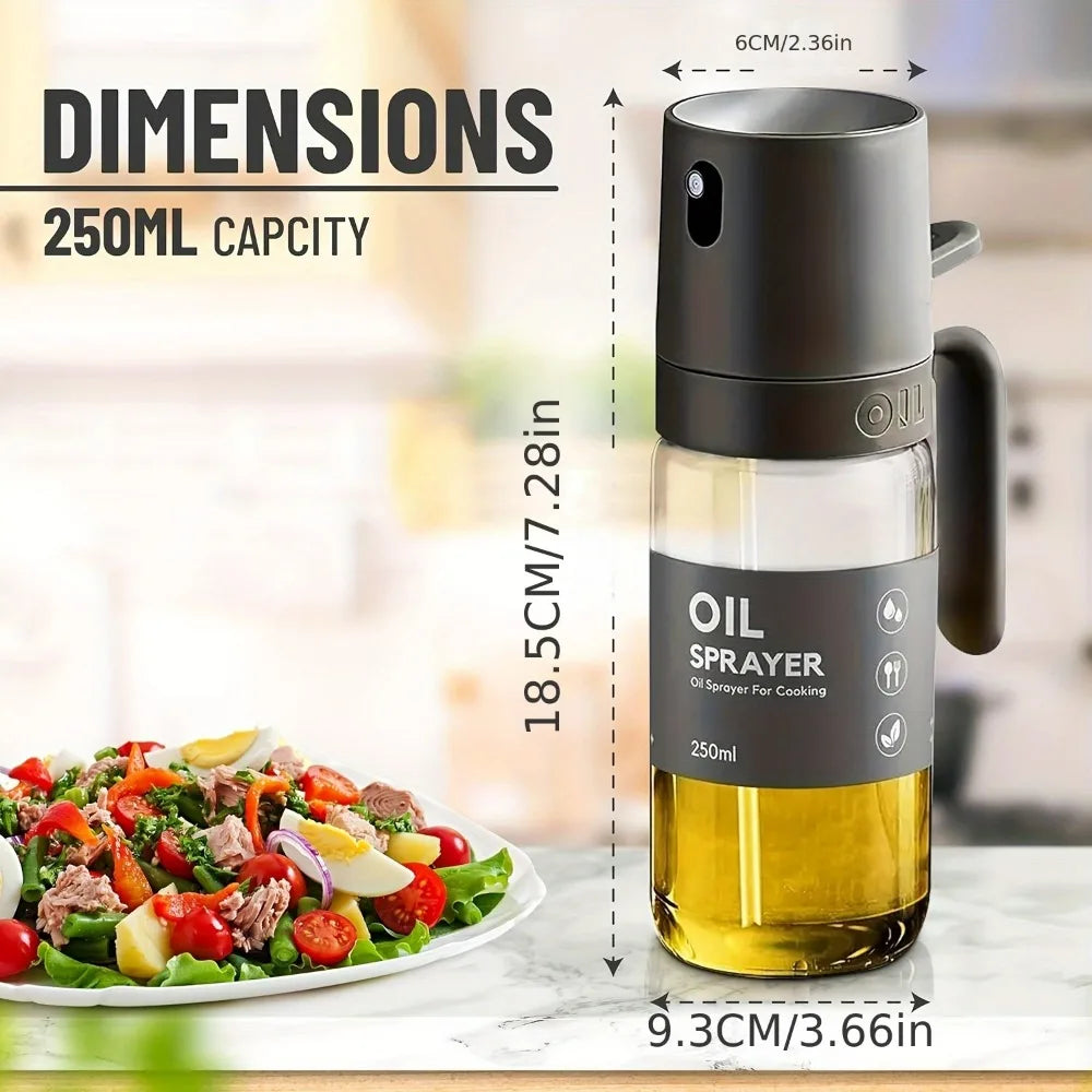 250ml Olive Oil Sprayer – BPA-Free High Borosilicate Glass Oil Mister for Air Fryer, BBQ & Cooking