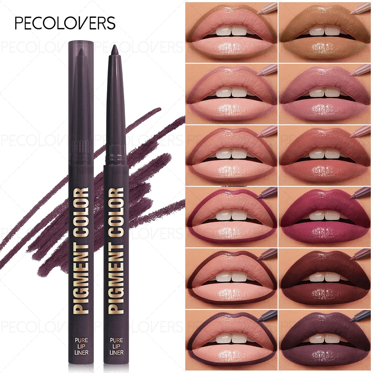 Crayon à Lèvres Mat Rose/Violet – Longue Tenue, Waterproof, Glisse Facile, Anti-Transfert, Hydratant, Cadeau Parfait