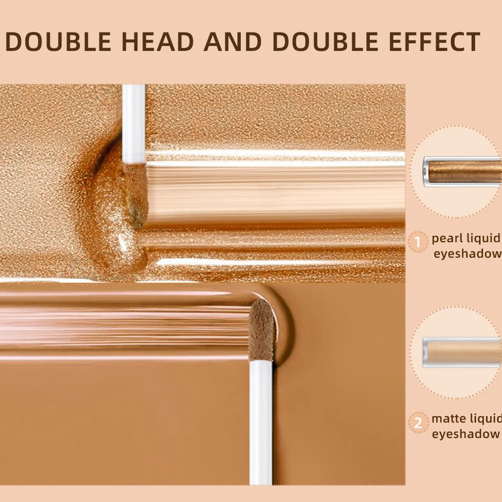 Crayon fard à paupières liquide  double embout, contouring et blush, pigments soyeux, effet flash mat, crème maquillage naturelle