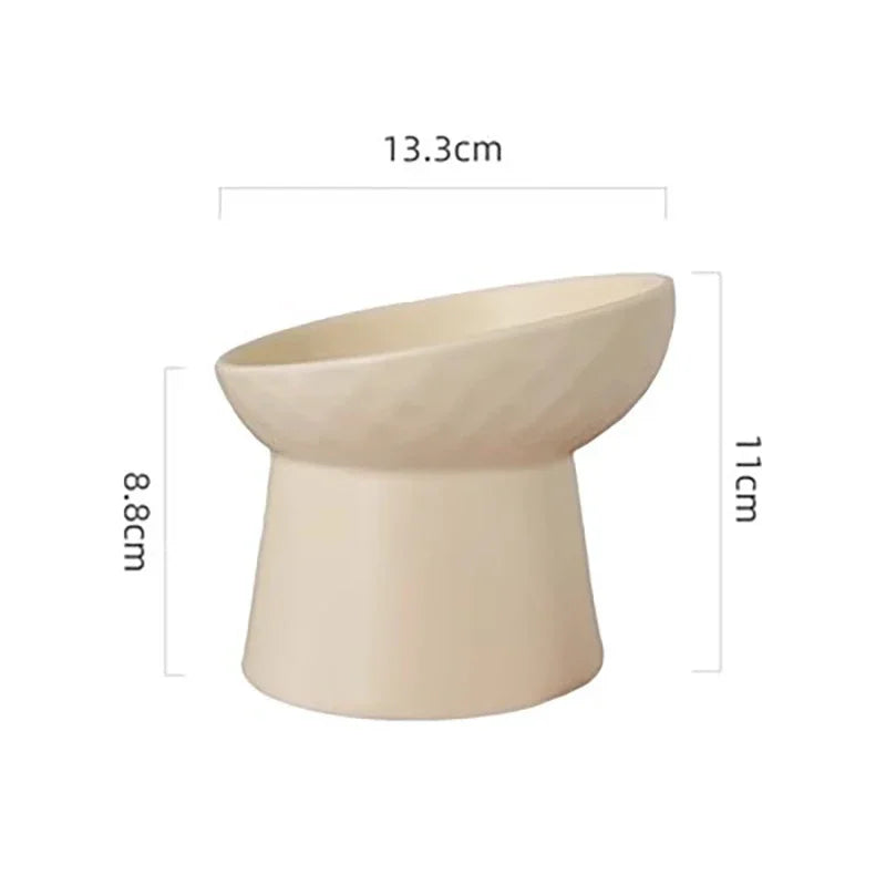 Nordic Ceramic Elevated Pet Bowl – Raised Food & Water Bowl for Cats & Dogs