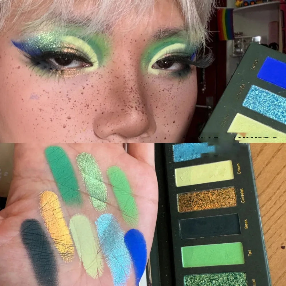 Palette fards à paupières 8 couleurs, effet peinture à l’huile, multichrome smoky punk, scintillante, maquillage festival