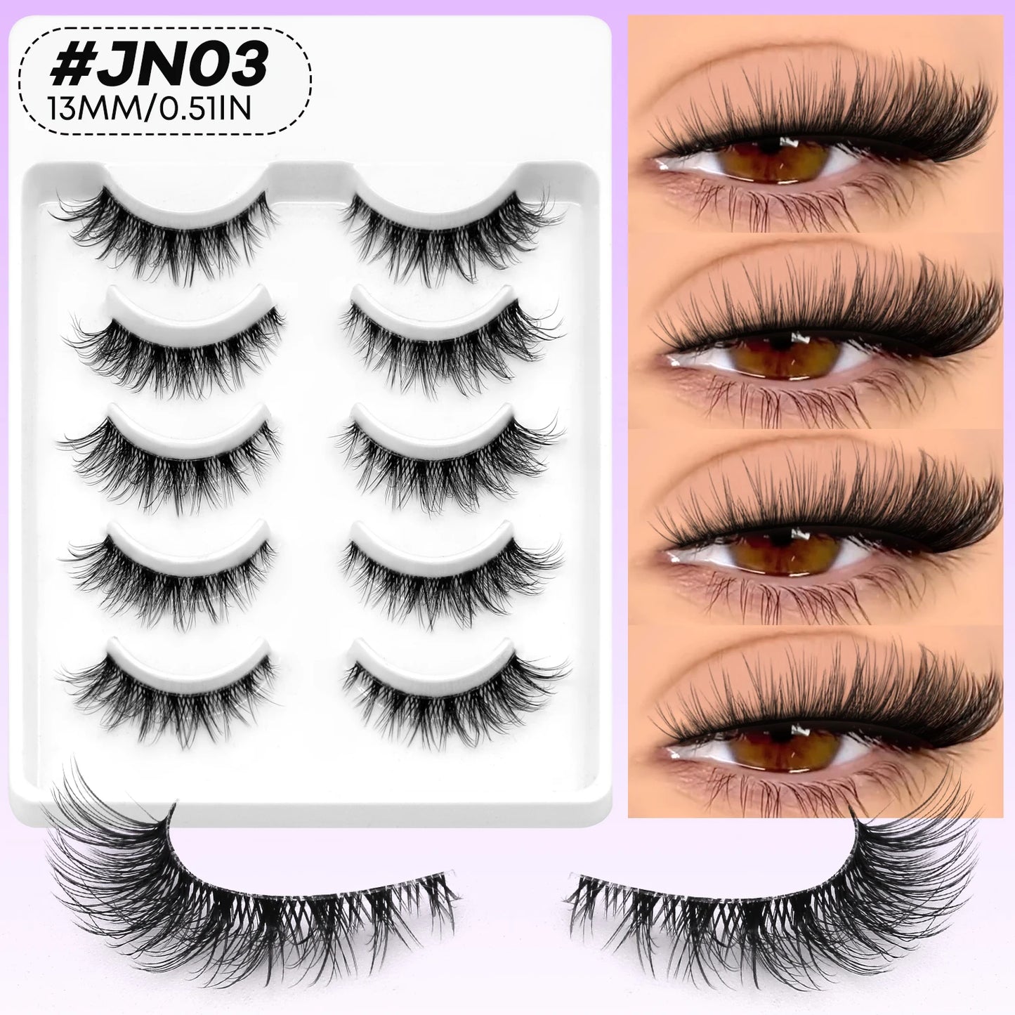 Cils Cat Eye 3D – Faux cils naturels, doux, en vison synthétique – Effet naturel, léger et effilé pour allonger le regard