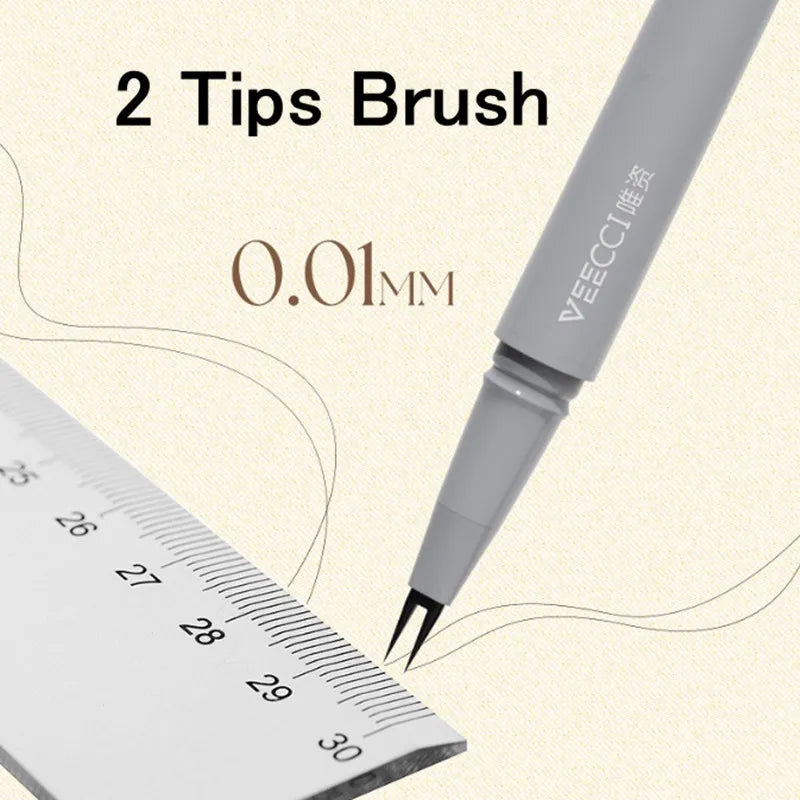 Stylo Multifonction – Eyebrow Liquide, Cils Inférieurs, Eyeline Aegyo-sal, 2 Fourches, Étanche, Maquillage Naturel des Yeux, Outil Beauté