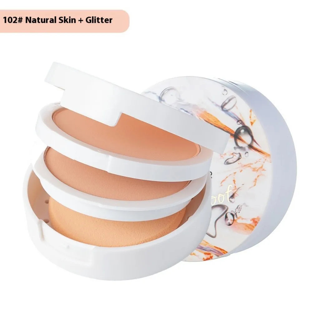 Poudre compacte Two-Way avec houppette, finition mate, contrôle de l’huile, maquillage léger, poudre pressée pour le visage