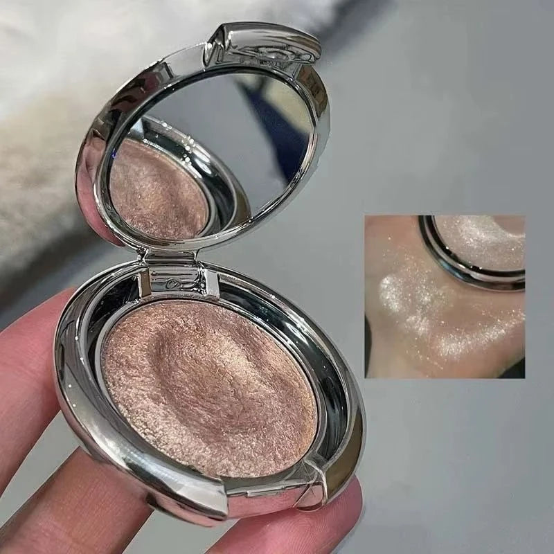 Palette de fards à paupières monochromes nacrés polarisés illuminateurs Crème illuminatrice à paillettes métalliques Fard à paupières bleu crème