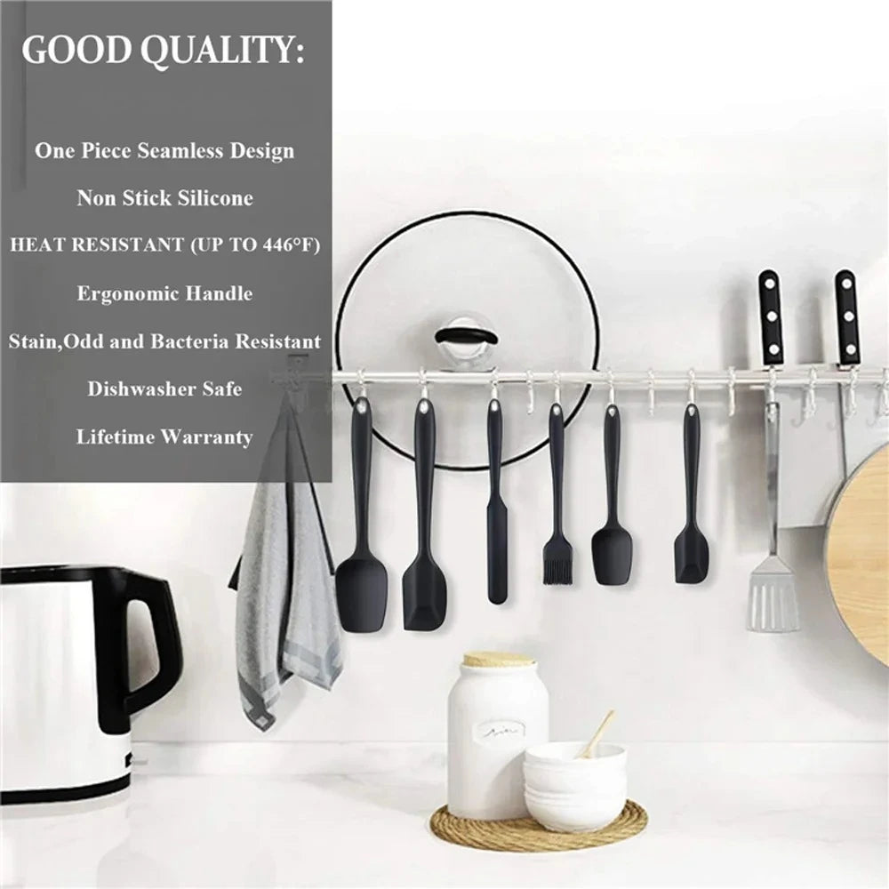 6-Piece Silicone Spatula Set – Food-Grade Non-Stick Heat-Resistant Spatulas for Cooking & Baking